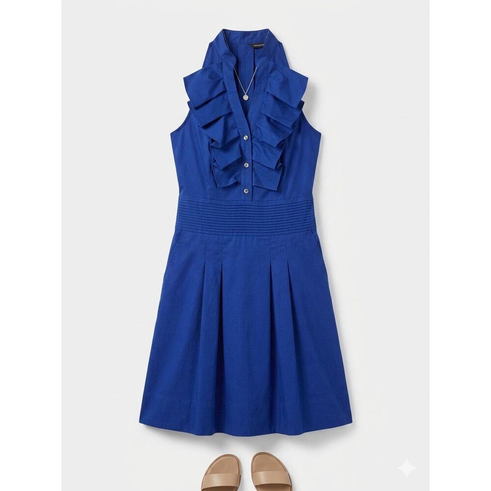 Express Design Studio Size 6 Dark Blue Sleeveless A-Line Mini Cotton Summe Dress